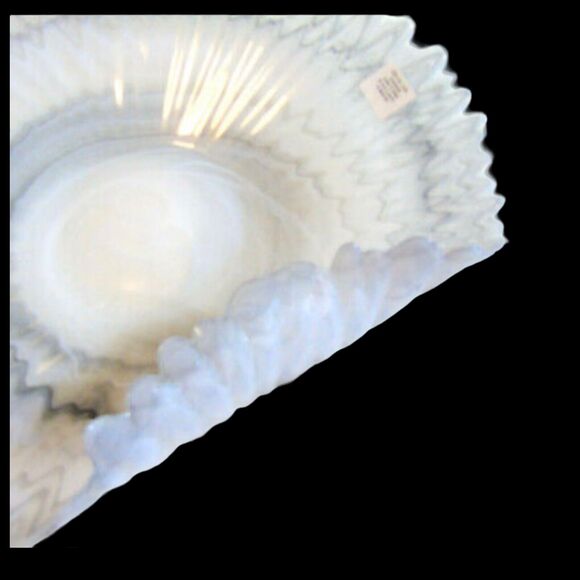 Pottery Barn Alabaster Centerpiece BOWL 15.5" Dekor Glassware Alma Flower Plate - Picture 2 of 8